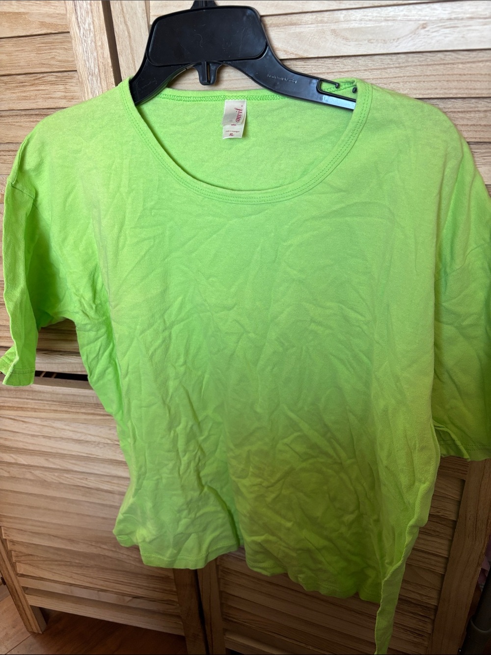 Anvil Neon Lime Green Crew Neck Tee XL